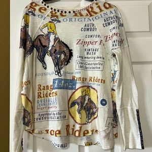 Double D Ranch long sleeve shirt cowboy cowgirl horse size small women’s top